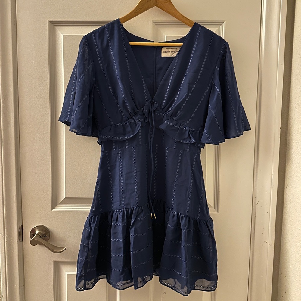 Finders Keepers Evie Mini Dress Navy